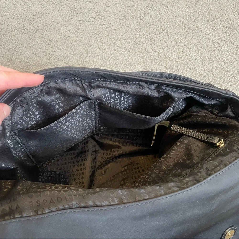 Kate Spade Black Nylon Messenger Bag/Tote/Purse - Picture 7 of 12